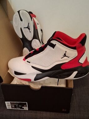Jordan Men’s Athletic Shoes — White, Red & Black